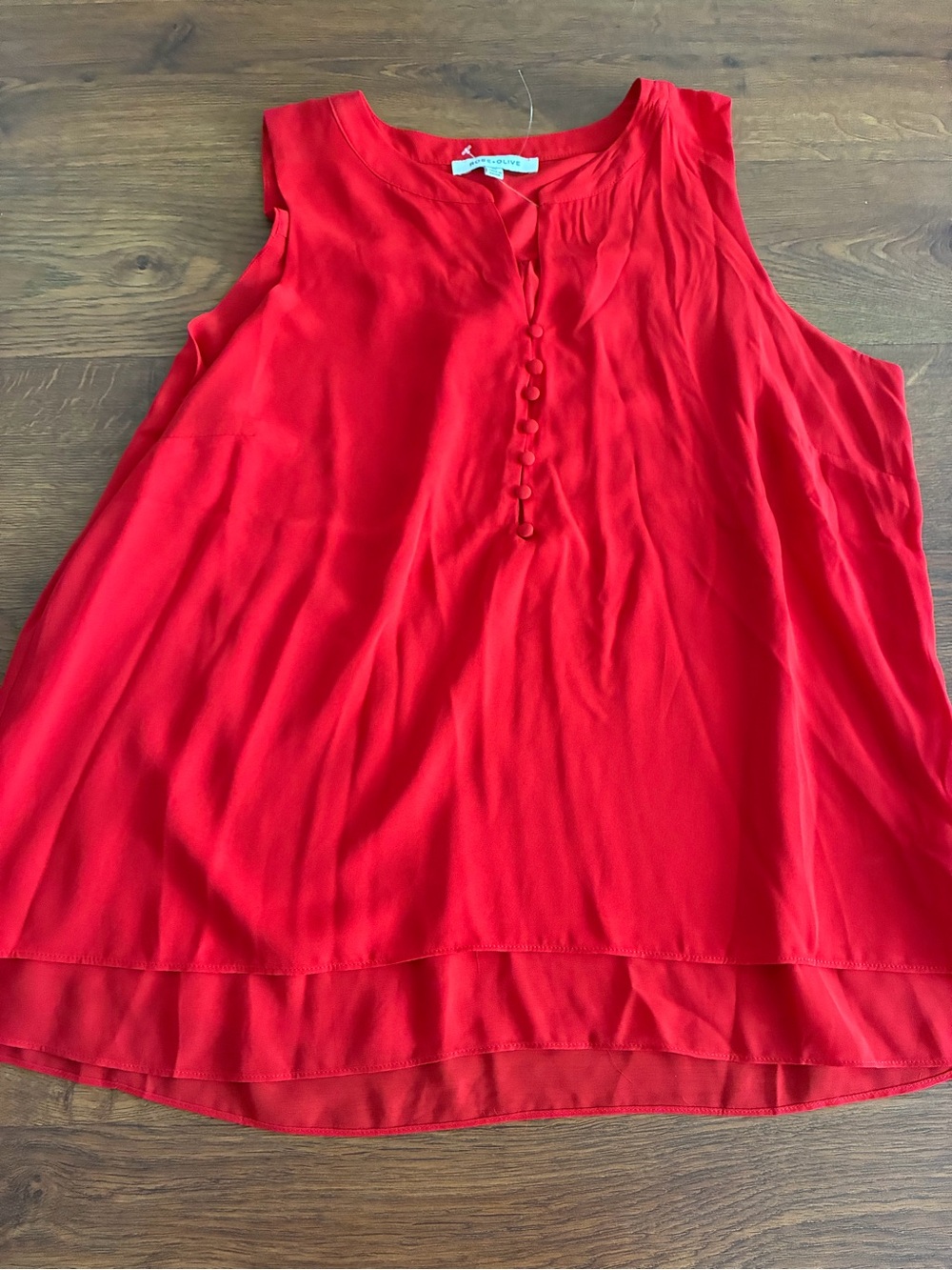 New Rose + Olive red sleeveless blouse